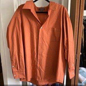 Men’s burnt orange button up dress shirt